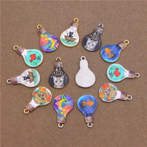 Zinc Alloy Enamel Pendants, Light Bulb, plated, fashion jewelry & DIY Approx 