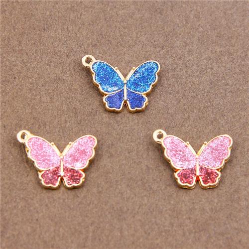 Zinc Alloy Enamel Pendants, Butterfly, KC gold color plated, fashion jewelry & DIY Approx 