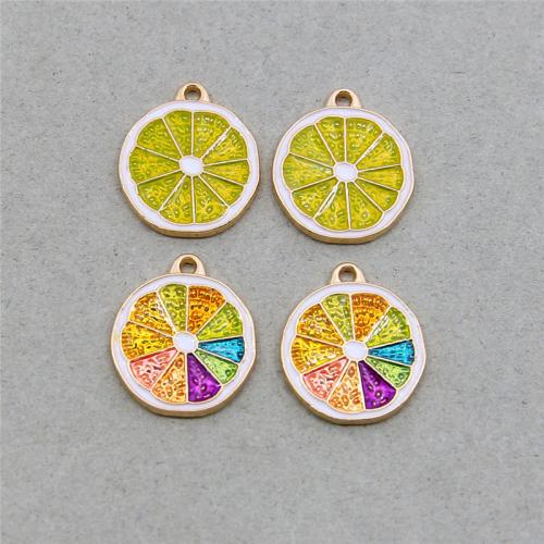 Zinc Alloy Enamel Pendants, Lemon, KC gold color plated, fashion jewelry & DIY Approx 