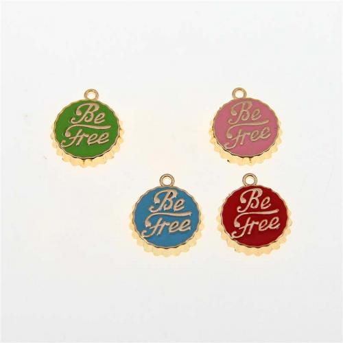 Zinc Alloy Enamel Pendants, KC gold color plated, fashion jewelry & DIY Approx 