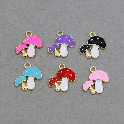 Zinc Alloy Enamel Pendants, mushroom, plated, fashion jewelry & DIY Approx 