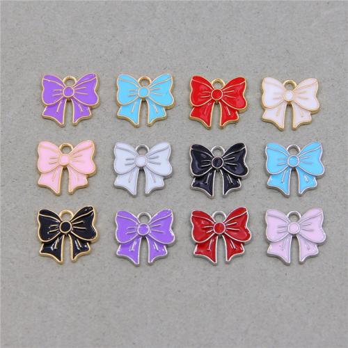 Zinc Alloy Enamel Pendants, Bowknot, plated, fashion jewelry & DIY Approx 