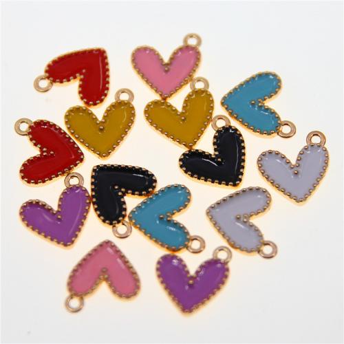 Zinc Alloy Enamel Pendants, Heart, KC gold color plated, fashion jewelry & DIY Approx 