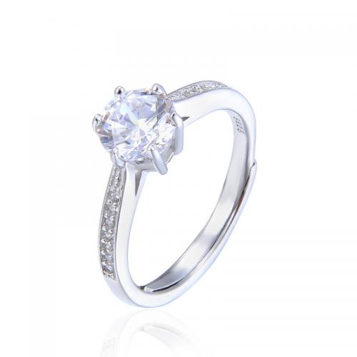 Zircon pavent argent sterling Bague, Argent sterling 925, bijoux de mode & pavé de micro zircon & pour femme Vendu par PC