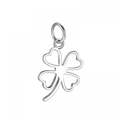 Pendentif trèfle en argent sterling, Argent sterling 925, Trèfle à quatre feuilles, DIY & creux Vendu par PC