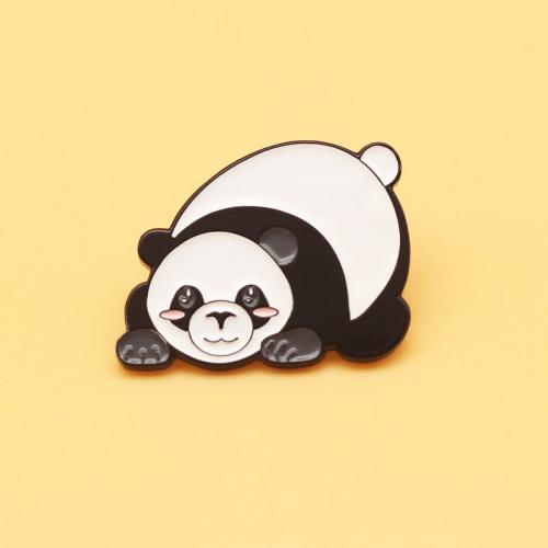 El esmalte Broche, aleación de zinc, Oso Panda, unisexo, 30x23mm, Vendido por UD