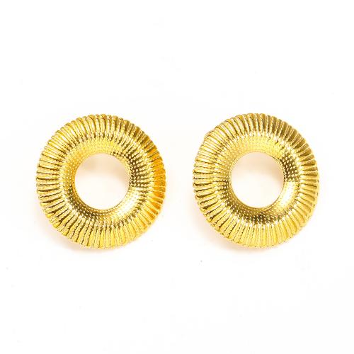 Boucles d'oreilles en acier titane, bijoux de mode & pour femme, doré, 25mm, Vendu par paire