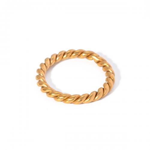 Edelstahl Fingerring, 304 Edelstahl, 18K vergoldet, Modeschmuck & für Frau, goldfarben, width 2.6mm, Größe:6, verkauft von PC