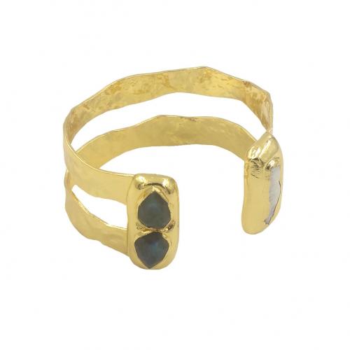 El Anillo con Perla de Agua Dulce Cultivada, metal, con Piedra natural & perla, chapado en color dorado, Ajustable & Joyería & para mujer, más colores para la opción, diámetro interior:aproximado 58mm, Vendido por UD