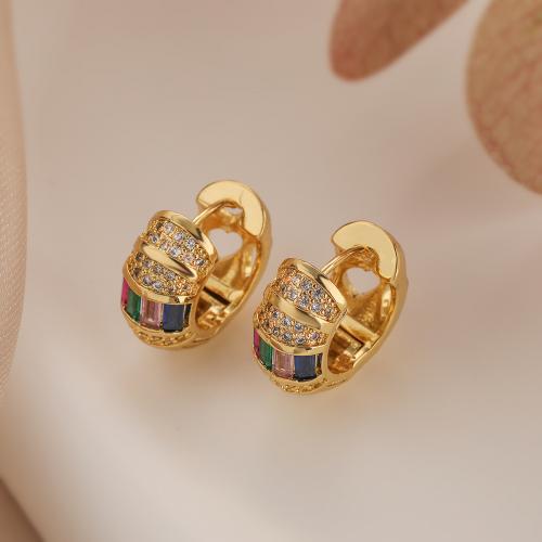 Cubic Zirconia Micro Pave Brass Earring, plated, fashion jewelry & micro pave cubic zirconia 