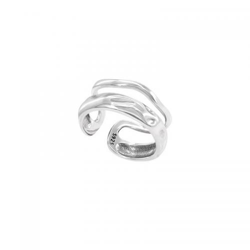 Sterling Silver Finger Ring, 925 Sterling Silver, polished & for woman, silver color 