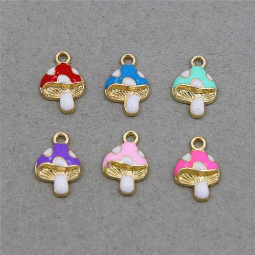 Zinc Alloy Enamel Pendants, mushroom, plated, fashion jewelry & DIY Approx [