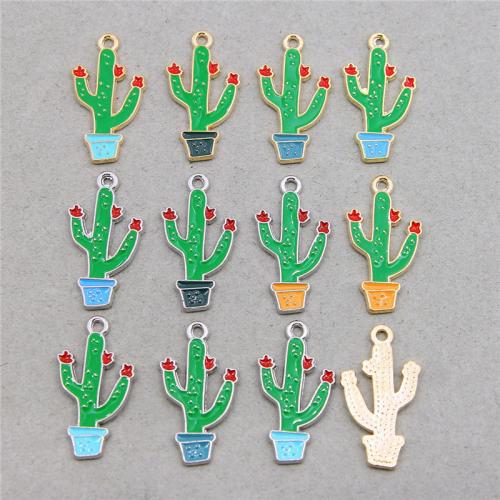 Zinc Alloy Enamel Pendants, Opuntia Stricta, plated, fashion jewelry & DIY Approx [