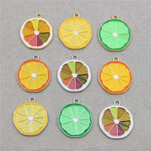 Zinc Alloy Enamel Pendants, Lemon, plated, fashion jewelry & DIY Approx [