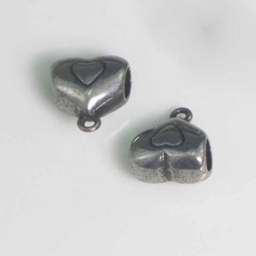 Edelstahl-Kaution-Bead, 304 Edelstahl, Herz, poliert, DIY, originale Farbe, 8.3mm, Bohrung:ca. 4mm, verkauft von PC