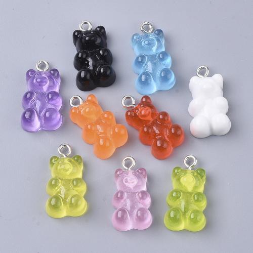 Animal Resin Pendant, Bear, DIY & enamel Approx 