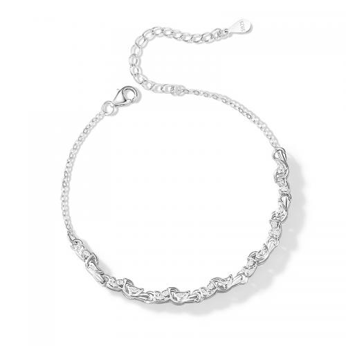 Sterling Silver Bracelets, 925 Sterling Silver, with 4CM extender chain, plated, for woman, silver color Approx 16 cm 