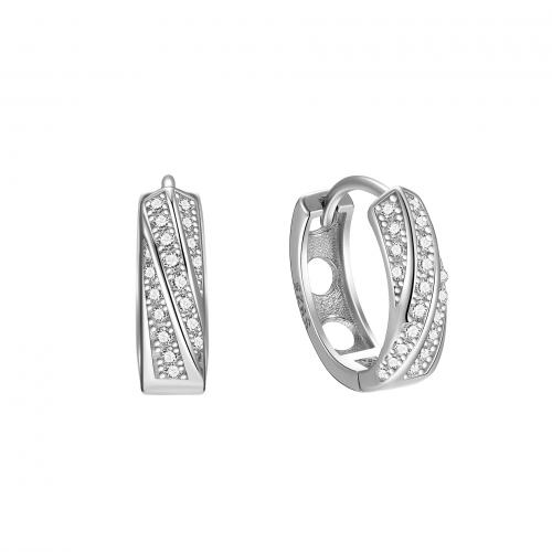 Pendiente de plata cubic zirconia Micro Pave Sterling, plata de ley 925, chapado, micro arcilla de zirconia cúbica & para mujer, más colores para la opción, Vendido por Par[