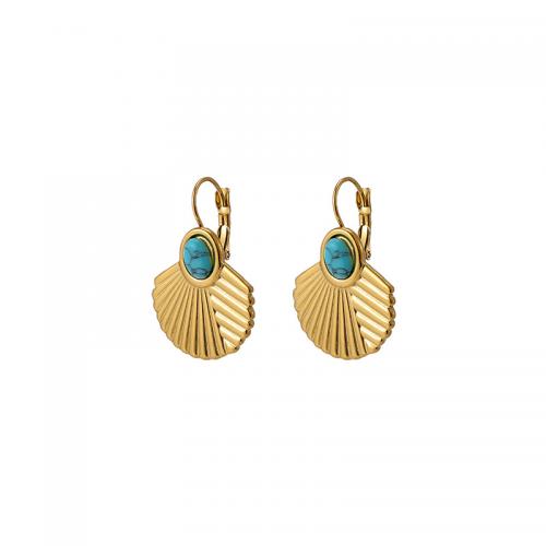 Boucles d'oreilles en acier titane, avec turquoise, bijoux de mode & pour femme, plus de couleurs à choisir Vendu par paire