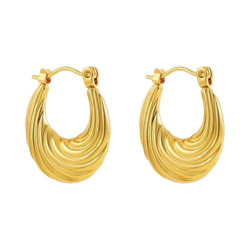 Stainless Steel Leverback Earring, 304 Stainless Steel, 18K gold plated, fashion jewelry & for woman, golden 