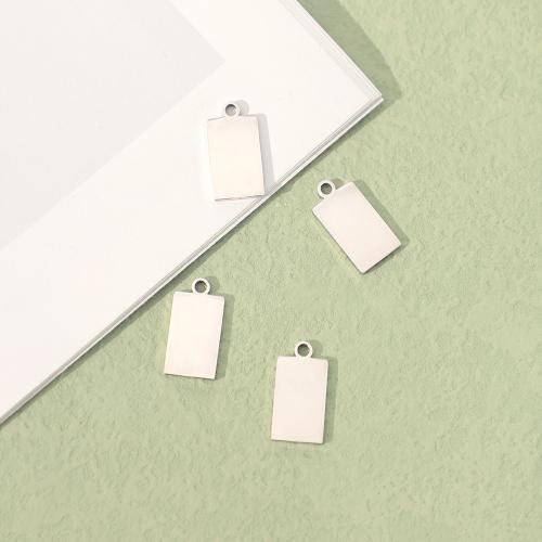 Stainless Steel Pendants, 304 Stainless Steel, Rectangle, polished, fashion jewelry & DIY, original color 