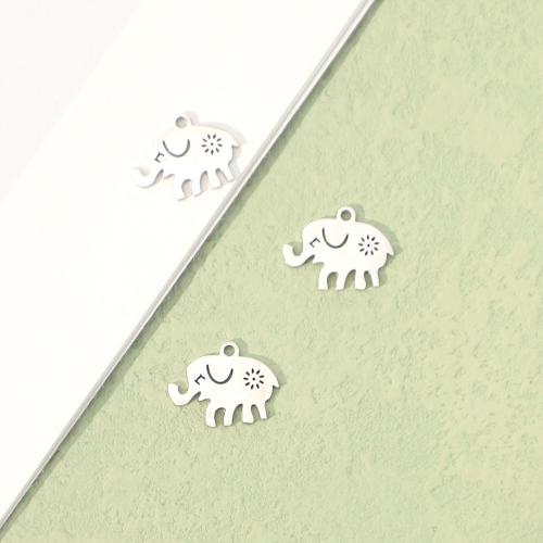 Edelstahl Tier Anhänger, 304 Edelstahl, Elephant, poliert, Modeschmuck & DIY, originale Farbe, 16x12mm, verkauft von PC