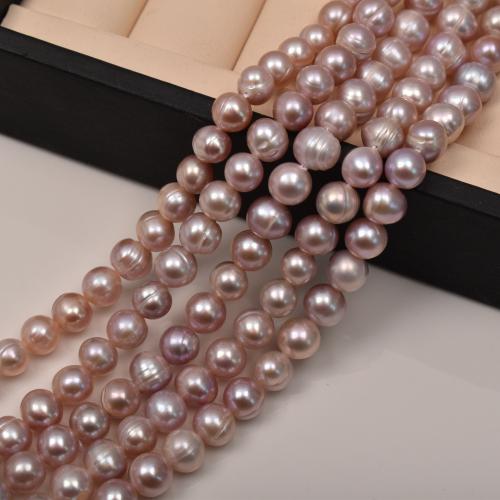 Natural Freshwater Pearl Loose Beads, Slightly Round, fashion jewelry & DIY, purple, 8mm Approx 35 cm [