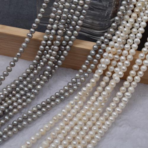 Natural Freshwater Pearl Loose Beads, Slightly Round, fashion jewelry & DIY Length about 5-5.5mm Approx 38-40 cm [