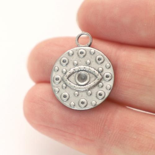 Stainless Steel Pendants, 304 Stainless Steel, Flat Round, polished, fashion jewelry & DIY, original color 