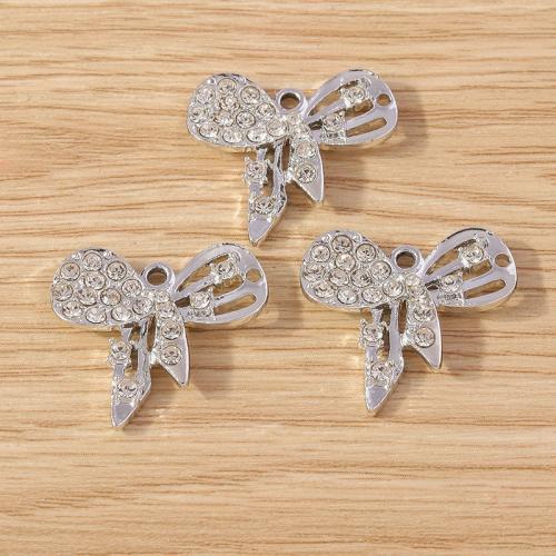 Zinc Alloy Rhinestone Pendants, Butterfly, DIY & with rhinestone Approx [