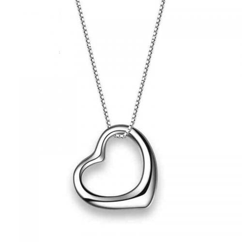 Collier de bijoux en argent , Argent sterling 925, coeur, bijoux de mode & pour femme Environ 45 cm, Vendu par PC