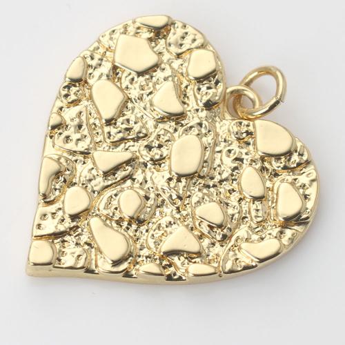 Brass Heart Pendants, gold color plated, DIY 