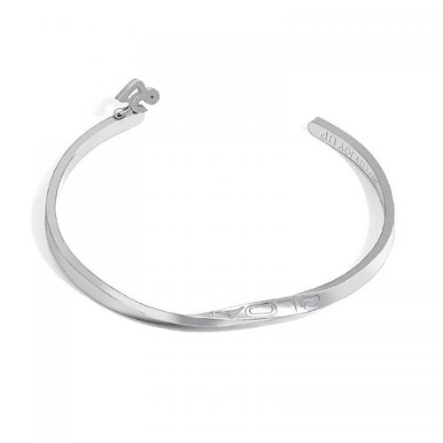 Acier titane bracelet manchette, Placage ionique sous vide, bijoux de mode & pour femme, plus de couleurs à choisir, protéger l'environnement, sans nickel, plomb et cadmium Diamètre inté Environ 70mm, Vendu par PC