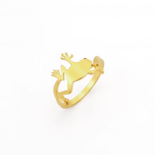 Edelstahl Fingerring, 304 Edelstahl, Frosch, Vakuum-Ionen-Beschichtung, Modeschmuck & verschiedene Größen vorhanden & für Frau, keine, verkauft von PC