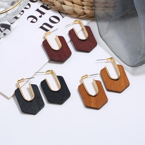 Wood Earring, деревянный, ювелирные изделия моды & разные стили для выбора & Женский, Много цветов для выбора, продается Пара