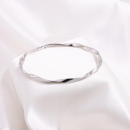 Stainless Steel Bangle, 304 Stainless Steel, plated, for woman, original color [