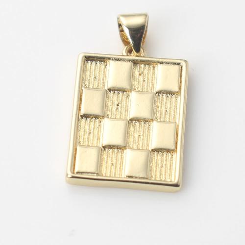 Brass Jewelry Pendants, Rectangle, gold color plated, DIY 