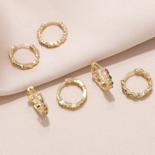 Cubic Zirconia Micro Pave Brass Earring, plated, fashion jewelry & micro pave cubic zirconia 