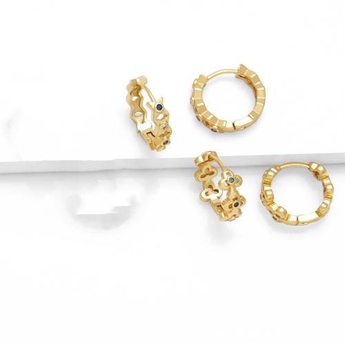 Cubic Zirconia Micro Pave Brass Earring, plated, fashion jewelry & micro pave cubic zirconia 