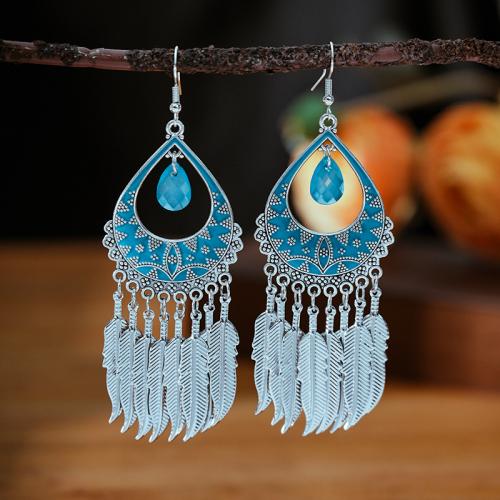 boucle d'oreille de goutte en Zinc Alloy et Émail  , alliage de zinc, Placage, bijoux de mode & pour femme & émail & avec strass, plus de couleurs à choisir Vendu par paire[