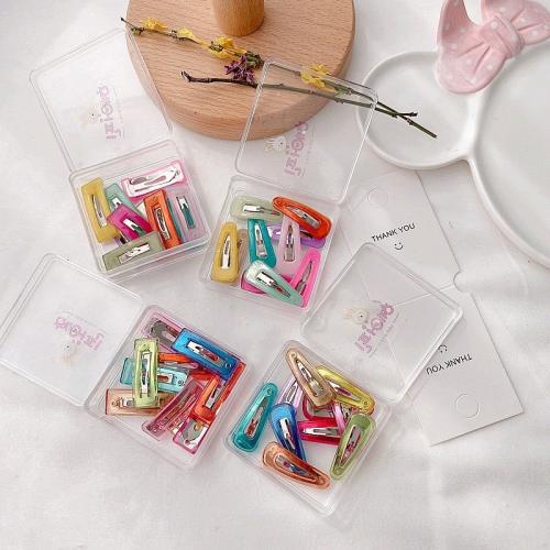 Clips del Pelo, aleación de zinc, con Acrílico, Chica & diferentes estilos para la opción, más colores para la opción, 35mm, aproximado 10PCs/Caja, Vendido por Caja