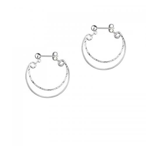 Pendiente aro de plata esterlina , plata de ley 925, chapado, para mujer, plateado, Inner diameter: 24mm, outer diameter: 26mm, Vendido por Par