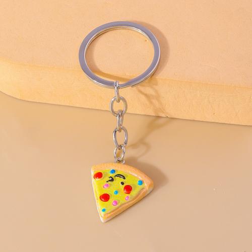 Plastic Key Chain, Zinc Alloy, with Plastic, Unisex, yellow 