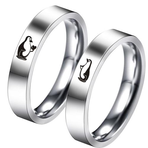 Edelstahl Fingerring, 304 Edelstahl, geschnitzt, unisex & verschiedene Größen vorhanden, Silberfarbe, verkauft von PC