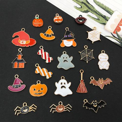 Zinc Alloy Enamel Pendants, Halloween Design [