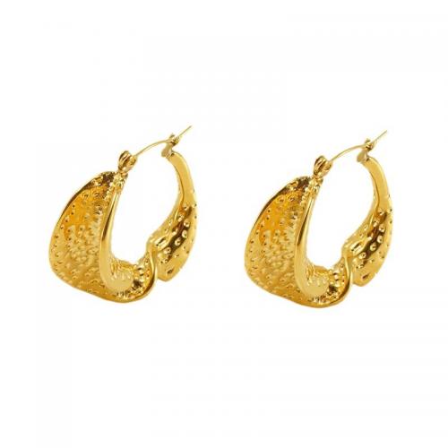 Stainless Steel Leverback Earring, 304 Stainless Steel, 18K gold plated, fashion jewelry & for woman, golden 