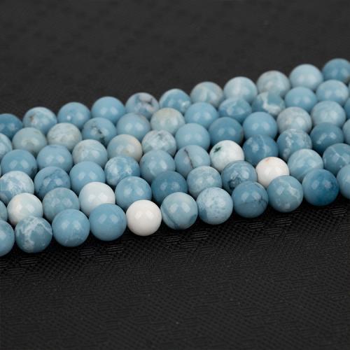 Single Gemstone Beads, Angelite, Round, polished, DIY blue Approx 38 cm [