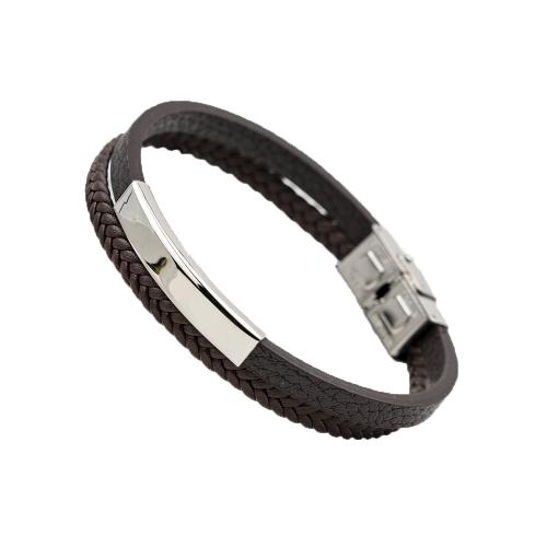 PU Leather Cord Bracelets, with Zinc Alloy, fashion jewelry & for man cm 