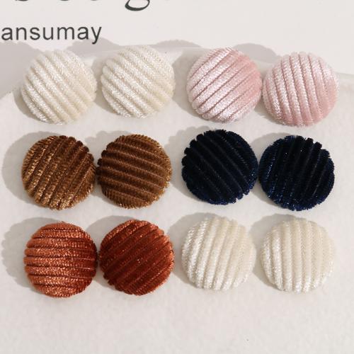 Mobile Phone DIY Decoration, Cloth, Round 18mm 