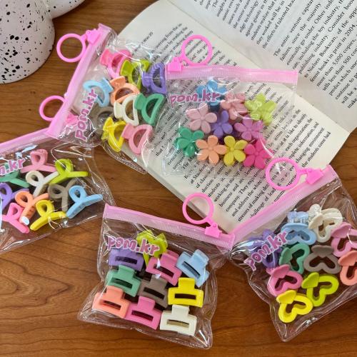 Clips de Garra, Plástico, barniz de secado al horno, Chica & diferentes estilos para la opción, color mixto, 25mm, aproximado 10PCs/Bolsa, Vendido por Bolsa[